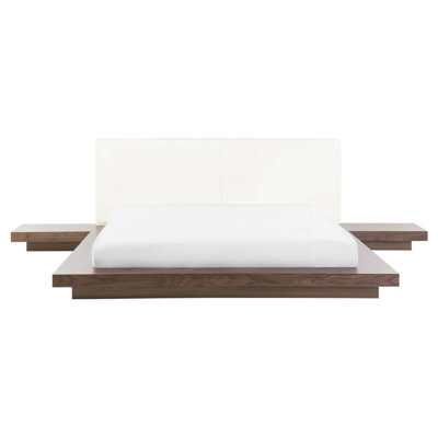 Beliani Bed Zen 160 X 200 Cm (Eu King Size) Brown Ash Wood - image 1