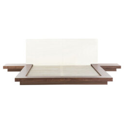 Beliani Bed Zen 160 X 200 Cm (Eu King Size) Brown Ash Wood - thumbnail 6