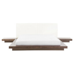 Beliani Bed Zen 160 X 200 Cm (Eu King Size) Brown Ash Wood - thumbnail 1