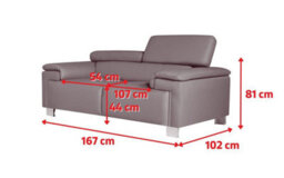 Genuine Leather White 2 Seater Sofa - thumbnail 9