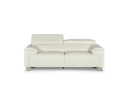 Genuine Leather White 2 Seater Sofa - thumbnail 3