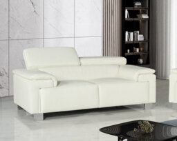 Genuine Leather White 2 Seater Sofa - thumbnail 2