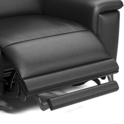Valencia Pista Modern Top Grain Leather Reclining Sectional Left Hand Facing Chaise Sofa Black Stainless Steel Legs - thumbnail 9