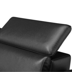 Valencia Pista Modern Top Grain Leather Reclining Sectional Left Hand Facing Chaise Sofa Black Stainless Steel Legs - thumbnail 8