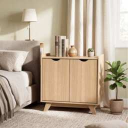 2 Door Storage Cabinet Modern Wooden Buffet Sideboard With Adjustable - thumbnail 6