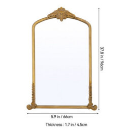 Living And Home Golde Arched Carved Frame Decorative Dressing Mirror 66Cm W X 96Cm H - thumbnail 7
