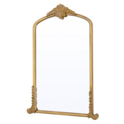 Living And Home Golde Arched Carved Frame Decorative Dressing Mirror 66Cm W X 96Cm H - thumbnail 1