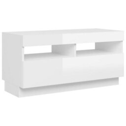 Vidaxl Tv Cabinet With Led Lights High Gloss White 80X35X40 Cm - thumbnail 7