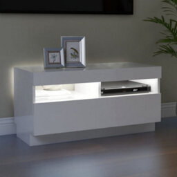 Vidaxl Tv Cabinet With Led Lights High Gloss White 80X35X40 Cm - thumbnail 5