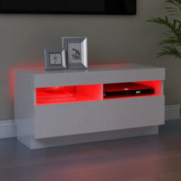 Vidaxl Tv Cabinet With Led Lights High Gloss White 80X35X40 Cm - thumbnail 3