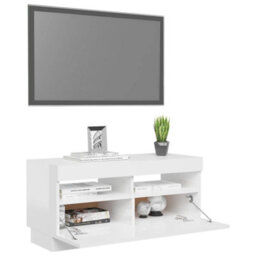 Vidaxl Tv Cabinet With Led Lights High Gloss White 80X35X40 Cm - thumbnail 6