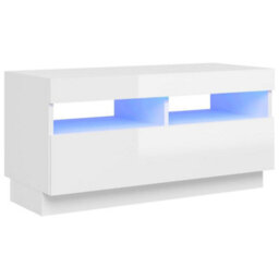 Vidaxl Tv Cabinet With Led Lights High Gloss White 80X35X40 Cm - thumbnail 2