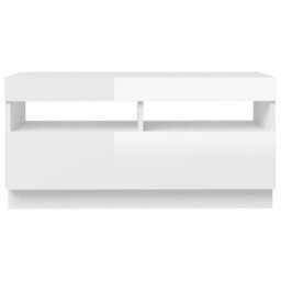 Vidaxl Tv Cabinet With Led Lights High Gloss White 80X35X40 Cm - thumbnail 9