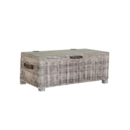 Fwstyle Ready Assembled Lift Up Storage Coffee Table Kubu Rattan Greywash Pine - thumbnail 2