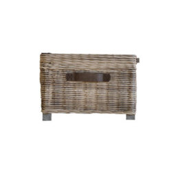 Fwstyle Ready Assembled Lift Up Storage Coffee Table Kubu Rattan Greywash Pine - thumbnail 4