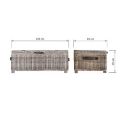 Fwstyle Ready Assembled Lift Up Storage Coffee Table Kubu Rattan Greywash Pine - thumbnail 5
