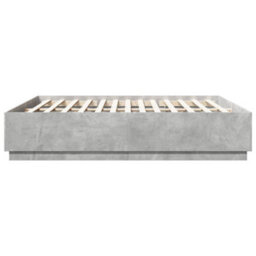Berkfield Bed Frame With Led Without Mattress Concrete Grey 200X200 Cm - thumbnail 7
