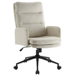 Beige Arm Chair Ergonomic High Back Swivel - thumbnail 1