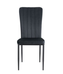 MCC Direct Set Of 2 Black Velvet Effect Dining Chairs Plush Padded Upholstered Accent Chair - Elle By Mcc - thumbnail 3
