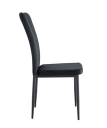 MCC Direct Set Of 2 Black Velvet Effect Dining Chairs Plush Padded Upholstered Accent Chair - Elle By Mcc - thumbnail 5