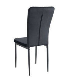 MCC Direct Set Of 2 Black Velvet Effect Dining Chairs Plush Padded Upholstered Accent Chair - Elle By Mcc - thumbnail 7