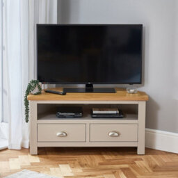The Furniture Market Cotswold Grey Painted Corner Tv Unit Up To 50 Tv Size - thumbnail 2