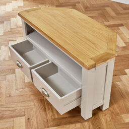 The Furniture Market Cotswold Grey Painted Corner Tv Unit Up To 50 Tv Size - thumbnail 5