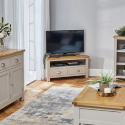 The Furniture Market Cotswold Grey Painted Corner Tv Unit Up To 50 Tv Size - thumbnail 4