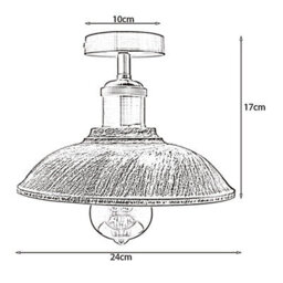 E27 Base Flush Ceiling Light With 36Cm Brushed Copper Lamp Shade Easy Fit Durable Metal For Kitchen, Living Room Without Bulb - thumbnail 3