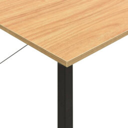 Berkfield Computer Desk Black And Light Oak 80X40X72 Cm Mdf And Metal - thumbnail 6