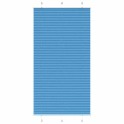 Berkfield Pleated Blind Blue 105X200 Cm Fabric Width 104.4 Cm Polyester - image 1