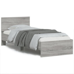Berkfield Bed Frame Without Mattress With Led Lights Grey Sonoma 90X200 Cm - thumbnail 1