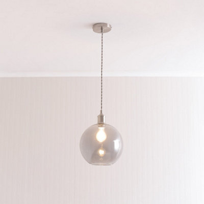 Valuelights Shaw Brushed Chrome Adjustable Single Pendant Ceiling Light - image 1