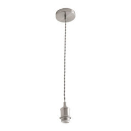 Valuelights Shaw Brushed Chrome Adjustable Single Pendant Ceiling Light - thumbnail 4