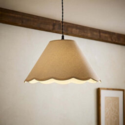 Valuelights Florie Natural Linen Large Tapered Lamp Shade With Scallop Trim (D)41Cm