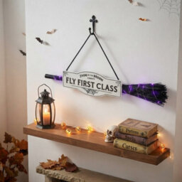 Garden Greatness Illuminated Halloween Led Broom Sign - thumbnail 2