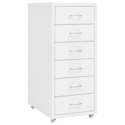 Berkfield Mobile File Cabinet White 28X41X69 Cm Metal