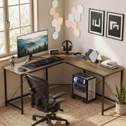 Homcom Corner L-Shape Computer Desk Gaming Pc Workstation For Home Office - thumbnail 1
