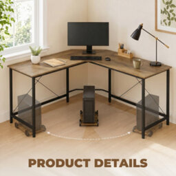 Homcom Corner L-Shape Computer Desk Gaming Pc Workstation For Home Office - thumbnail 7