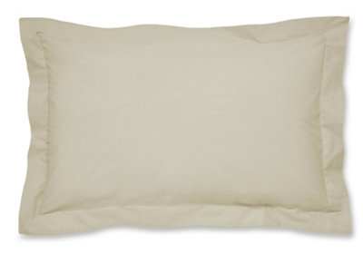 Catherine Lansfield Easy Iron Percale Oxford 50X75Cm + Border Pack Of 2 Pillow Cases With Envelope Closure Cream - image 1
