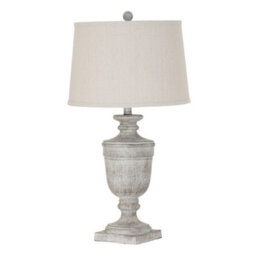 Hill Interiors Ossia Table Lamp With Linen Shade - Resin - L38 X W38 X H71 Cm - White - thumbnail 2