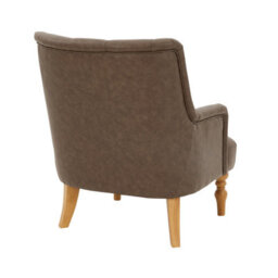 The Furniture Market Chatsworth Vintage Brown Faux Leather Button Upholstered Armchair - thumbnail 4