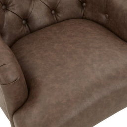 The Furniture Market Chatsworth Vintage Brown Faux Leather Button Upholstered Armchair - thumbnail 6