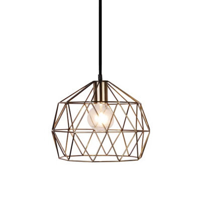 FNX Bathrooms Colorado Geometric Antique Brass Ip44 Ceiling Pendant Light With Adjustable Drop - image 1