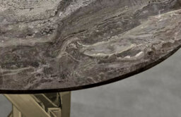 Furniturebox Uk Novara Round Side Table With Grey Glass Marble Effect Top And Gold Legs - thumbnail 3