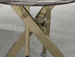 Furniturebox Uk Novara Round Side Table With Grey Glass Marble Effect Top And Gold Legs - thumbnail 4