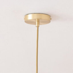 Valuelights Chessy Ribbed Glass Globe Brushed Gold Capped Ceiling Pendant Light - thumbnail 4