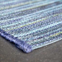 Teal Striped Outdoor Rug, Striped Stain-Resistant Rug For Patio, Deck, Garden, 5mm Modern Outdoor Rug-80Cm X 150Cm - thumbnail 5