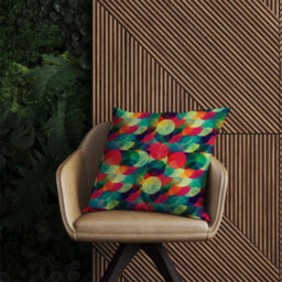 Warren Reed Designer Colourful Grunge Circle Pattern Outdoor Cushion 45Cm X 45Cm - thumbnail 2