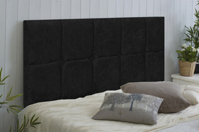 "Adore Designs Monaco Crushed Velvet 4Ft6 Double 20"" Headboard -  Black"